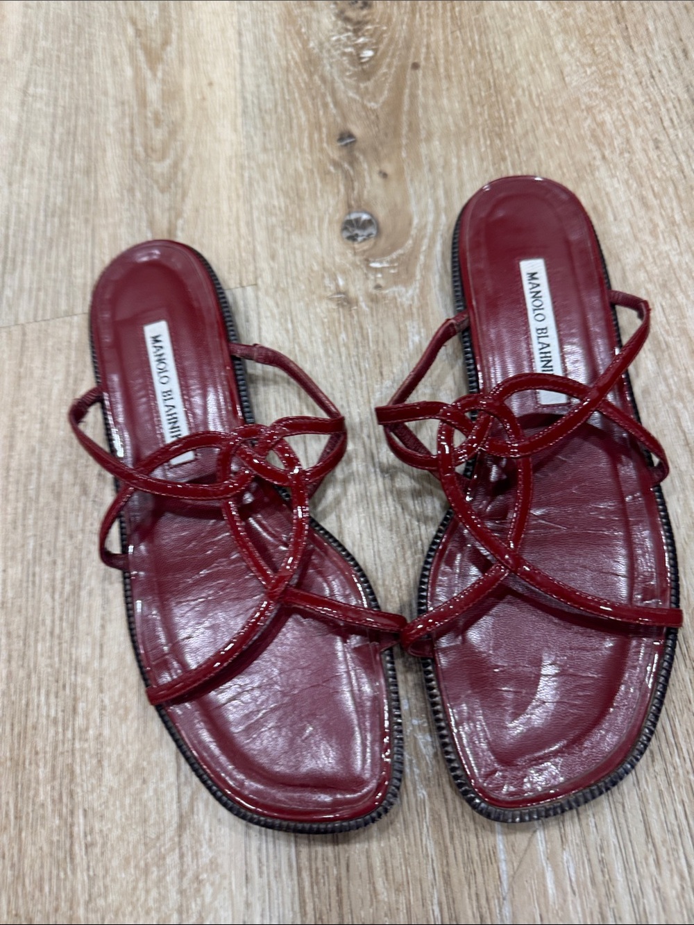 Red Manolo Blahnik Sandals